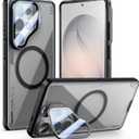 Nillkin for Samsung Galaxy S26 Ultra Case Clear, Compatible with MagSafe, Never Yellow & Biodegradable Material, Adjustable Kickstand, Full Camera Protection, S26 Ultra Case with Stand 6.9'', Black