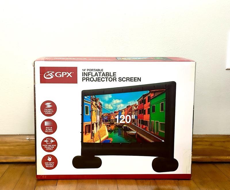 GPX 10' Viewing Area Portable Inflatable Projector Screen, PJSO1404 120"