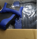 Massage Gaming Chair with Retractable Footrest, 360 Swivel, Adjustable Armrests, High-Back Ergonomic PC Desk Chair, PU Leather - Black(White)