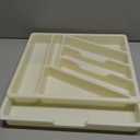 Li&Zhao Silverware Organizer - Expandable Kitchen Drawer Organizer Cutlery Drawer Organizer Flatware Organizer for Drawer Utensil Tray for Kitchen Plastic Silverware Holder for Spoons Knives Forks (Beige)