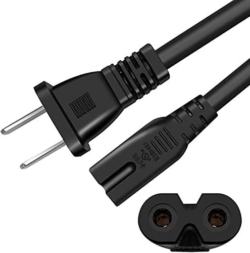 2 Pack AC Universal Power Cord,2ft Power Cable 2 Prong for Camera Battery Chargers,TV, Monitor, Projector, Printer,tv Power Cable Replacement,2 Slot Power Cord,Computer Charger Cable,18 AWG