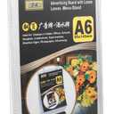 Operitacx A6 Acrylic Menu Display Stand Tabletop Menu Holder with Stable Base Flip Card Organizer for Restaurants Bars Shops Events 8.26X4.52X2.36 Inches