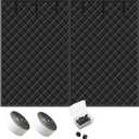 Magnetic Garage Door Insulation Curtain 8x7ft 12x8ft Waterproof Oxford Windproof, Soundproof, Energy-Saving Garage Door Screen Cover Winter(12 * 8ft) (Black)