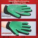 DELOMO Pet Hair Remover Gloves, 255 Tips, Deshedding Glove for Dog and Cat, Gentle De-Shedding Glove Brush, Green, 2 Count