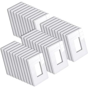 [40 Pack] BESTTEN 1 Gang Mid-Size Screwless Outlet Cover, Midway Decorative Wall Plate, USWP6 Gloss Snow White, Midsize H4.88" x W3.11", UL Listed