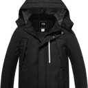 ZSHOW Boys' Ski Coat Windproof Hooded Winter Parka Waterproof Snowboarding Coat (Black,14-16)