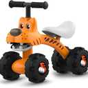 YGJT Baby Balance Bike for 1 Year Old Boy and Girl, Indoor Outdoor Non-Pedal Baby Walker Toys for 10-36 Months Toddlers, Silent Wheels, 1st Birthday Gift, Kids First Bike Tiger, Medium