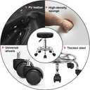 KKTONER Round Rolling Stool Chair PU Leather Height Adjustable Swivel Drafting Work SPA Shop Medical Salon Stools with Wheels Office Chair Small (Black)