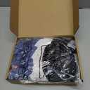 Riyiper 3 Pack Women's Half Sleeve Tops Crewneck 1/2 Sleeve T Shirts Elbow Length Tops Slim Fit Cotton Blend Basic Tees (Medium, Black, White, Haze Blue)