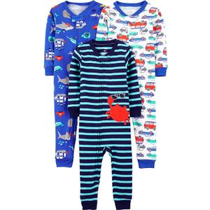 Simple Joys by Carter's Kids' 3-Pack Snug Fit Footless Cotton Pajamas 12 Months