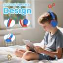 MIDOLA Kids Headphones Wireless Bluetooth 5.4 68H Play Time Volume Limit 85/94dB Over-Ear Foldable Headset,Type-C Fast Charging,with Wired Aux Mic for Toddler Boy Girl Pad Tablet Blue