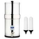 Survivor Filter Ultra Gravity Water Filter System - Stainless Steel Countertop Gravity Fed Water Filter, 2.25 Gallon, for Home and Outdoors - Removes Bacteria, Viruses, and Parasites