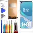 TFT Display [No Fingerprint Function] Compatible with Oneplus 1+8T [6.55 inch] KB2001, KB2000, KB2003, KB2005 Screen Touch Digitizer Assembly LCD Display with Repair kit