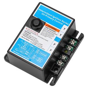 Intermittent Ignition Oil Primary Control, Oil Burner Control Module with 45s Safety Lockout, Flame Sensing Circuit & Reset Button for Forced Air Furnaces, Boilers, Water Heater