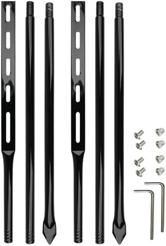1 Pack Heavy Duty Metal Sign Stakes for Yard, Black Baked Enamel Steel, 52 Inch Length, with Mounting Hardware, Holder for Outdoor Lawn Bar Parking Garage Event