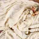 Cream Cheesecloth Table Runner 10FT Rustic Gauze Cheese Cloth Table Decorations 120 Inch Sheer Fabric Table Runners for Baby Bridal Shower Birthday Party Home Decor