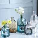 Clear Bud Vases 2PCS Glass Small Vases for Flowers, Mini Flower Vases Table for Centerpieces Vintage Decorative Bottles for Home Office Desk Wedding Decor (Pink) 1"L x 1"W x 1"H