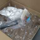 Baderke 24 Set Plastic Coquito Bottles 32 oz Plastic Clear Wine Bottles with Caps and Tags for Home Brewing Wedding Party Favors(Black)