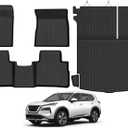 Naibeve Floor Mats for Nissan Rogue 2021-2026 2026.5- All Weather Custom Fit for Nissan Rogue Floor Mats Cargo Mat with Backrest Mats Door Sill Guards Accessories(Not for Rogue Select or Sport Models)