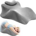 Wedge Pillow for Couples Intimacy, Spine & Hip Alignment Position Cushion, Memory Foam Lift Pillow for Adult Bed, Lounge & Relaxation, Comfort Support for Back, Waist & Posture- Light Grey