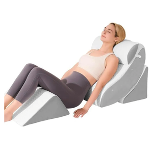 4 PCS Wedge Pillow Set for After Surgery, Memory Foam Orthopedic Bed Wedge Pillow Set, Adjustable Bed for Sleeping, Acid Reflux Relief, Post Surgery Recovery, Back Support, Leg Elevation, Gery