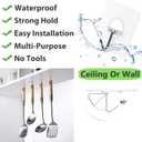 JINSHUNFA Adhesive Wall Hooks 13LB Heavy Duty No Drill Transparent Waterproof Hooks for Bathroom Kitchen Towel Coat 12 Pack