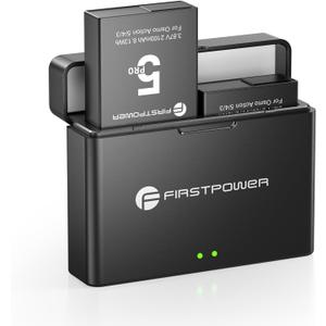 FirstPower Replacement Osmo 360/ Action 6/5 pro/4/3 Battery (2-Pack 2100mAh) with 20W Dual Fast Charging Hub Compatible with DJI Osmo Action 6, Action 5 Pro, Action 4, Action 3, Osmo 360 Cameras