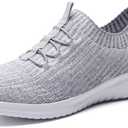TIOSEBON Women's Slip On Walking Shoes Lightweight Casual Running Sneakers (9 Wide, 02122 Gray)