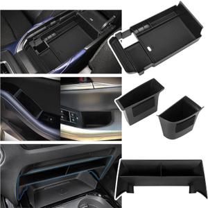 Center Console Organizer Compatible with 2020-2025 Mazda CX-30 Accessories, 3PC Armrest Tray, Secondary Storage Compartment  Door Handle Storage Pocket Insert Accessories