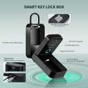 Moquin Smart Key Lock Box, TTLock APP Control, Fingerprint, Manual Keys, Access Card, EKey and Passcode Unlock, Electronic Bluetooth Wireless Lock Box for Airbnb Realtor House Office