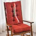 SUNROX Memory Foam Jumbo Rocking Chair Cushions, FadeShield Water Resistant Non Slip Durable Tufted Pads, Set of Seat & Back Cushion with Ties for Indoor/Outdoor Rocker, 2 Piece, Burgundy