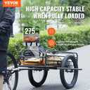 VEVOR Bike Cargo Trailer, 70/275 lbs Load Capacity, Foldable Compact Storage & Quick Release with Universal Hitch, 20" Wheels, Fits Most Bike Wheels, Carbon Steel Frame, Heavy-Duty Bicycle Wagon Cart