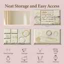 VUSIGN Jewelry Box for Women, 3 Layer Jewelry Organizer with Mirror, Jewelry Storage Case with Removable Pad, Customizable Jewelry Boxes for Rings Earrings Necklaces, Pink