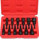 12-Piece Magnetic Nut Driver Set - Premium Impact Power Hex Nut Driver Drill Bit Master Kit, SAE & Metric, 1/4-Inch Quick-Change