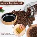 OcePor 4 Pack Glass Jars with Bamboo Lids, Over Night Oats Container with Airtight Lid, Glass Snack Storage Salad Jars For Food, Yogurt, Sugar and Flour,Coffee Bean, Cookie, Cereal