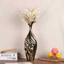 19 Inch Tall Floor Vase, Black and Gold Ceramic Vase, Pottery Decorative Vase, Unique Pampas Grass Vase for Living Room Floor, Home Office, Porch Home Centerpieces Decorative Large Vase