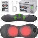 3-in-1 Rechargeable Smooth Spine Triple Fusion Back Massager | Sciatica Pain Relief Devices for Pain Relief Deep Tissue with Heat, Massage, Traction for Sleeping, Office, Car, Home