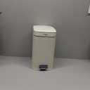 Pukomc 3 Pack Bathroom Trash Can with LidSmall Trash Cans Bedroom3.7 Gallon Slim Soft Close Garbage CanStep Wastebasket Container Trash Bin for Office Bedroom Kitchen Living Room (Beige)