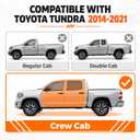 Super Cover for Toyota Tundra Seat Covers 2014-2021(CrewMax only), Full Covered Black Seat Protectors Pickup Truck Leather Seat Cover Set for Tundra 2021 2020 2019 2018 2017 2016 2015 2014 Accessories