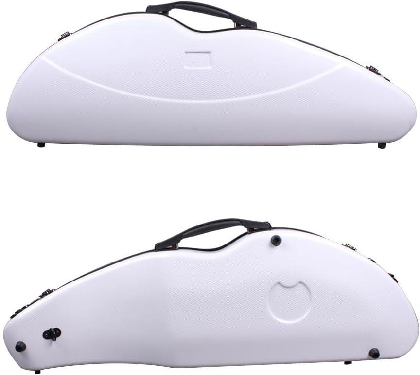 Vetimobato Carbon Fiber Violin Case 4/4 Full Size, Lightweight Hard Shell with Backpack Straps, 2 Bow Holders, Hygrometer & Spacious Accessory Compartment for Ultimate Protection (White Small Pattern)