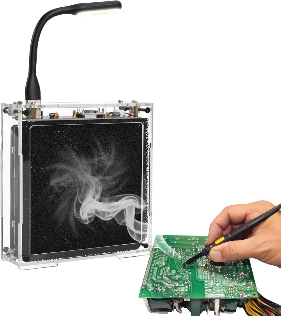 BANRIA Soldering Practice Kit, DIY Solder Fume Extractor Soldering Project Kit, Solder Smoke Absorber Kit with LED Light & Filters, Solder Smoke Remover Absorber DIY Working Fan for Soldering Station