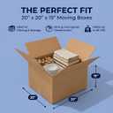 BOX USA Moving Boxes Holds 65lbs, 20"L x 20"W x 15"H (6-Pack) Large - Corrugated Cardboard Box for Shipping, Mailing, Packing, Packaging and Storage