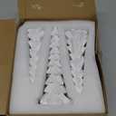 Christmas Tree Figurines Set of 3, Resin Tabletop Christmas Tree Decor, Elegant Xmas Tabletop Centerpieces for Tables Desk Shelf Mantel Holiday Indoor Decorations (White)