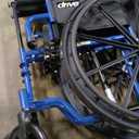 Drive Medical Blue Streak Lightweight Foldable Wheelchair - Enhanced Mobility Support - Durable Construction - Padded Comfort - Swing-Away Leg Rests - Desk Arms - Blue/Black - 20 Inch Seat