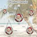 HWRHTR Stained Glass Window Hanging - Red White Santa Claus Suncatcher for Doors Home Christmas Decoration Winter Sun Catcher Thanksgiving New Year Birthday Gifts for Women Men Mom Nana Girl 6.3 in