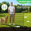 Toolterritary 5 Panels Arched No Dig Decorative Garden Fence with Gate, 40in(H) x 12.5ft(L) Dog Fence Outdoor for Yard, Rustproof Metal Garden Fence Animal Barrier for Dogs, Rabbits & Patio