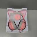 EASARS Pink Gaming Headset GS510, Wired, Over Ear, Cat Ear Design with RGB Lighting, 7.1 Surround Sound, Retractable Mic, Compatible with PC, PS4, PS5