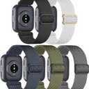 5 Pack Elastic Nylon Watch Band Compatible with Amazfit Bip 6/ Bip 5/Gtr 4/Gtr 3/Gtr 2/47mm/Balance, 22mm Elastic Watch Strap for Men and Women