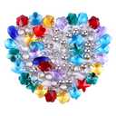 60 Pieces Assorted European Beads with Plating Silver Metal Alloy Rhinestone Large Hole Spacer Beads for DIY Charm Bracelet Jewelry Making (Black)