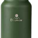 64oz Water Bottle,Half Gallon Stainless Steel Insulated Bottle with Leak Proof Dual-Mode Lid,Straw & Chug Drinking,Large Handle,Keeps Cold 24H Hot 12H for Gym,Outdoor & Use(Forest Green)